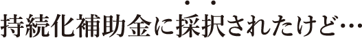 持続化補助金に採択されたけど…